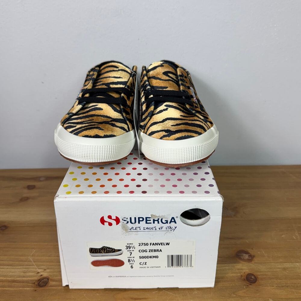 New Superga 2750 Fanvelvetw Sneakers Cog Zebra Women's 8.5 - Picture 3 of 10
